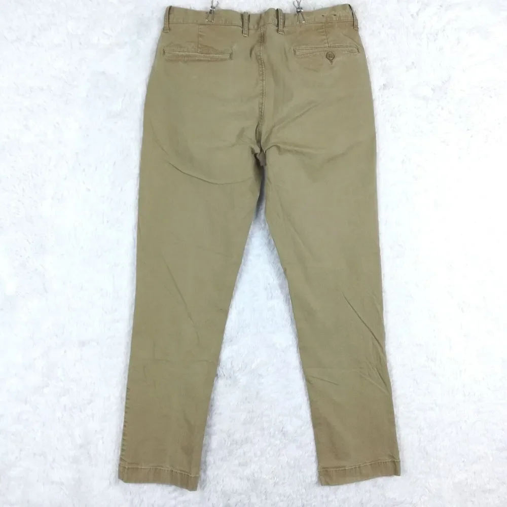 J. Crew Mens Pants Sutton‎ Chino Flex Straight Fit Brown Tan Stretch 31x32
